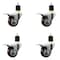 Service Caster 3'' Maroon Poly Swivel 1-7/8'' Expanding Stem Caster Set Total Lock Brake, 4PK SCC-EXTTL20S314-PPUB-MRN-178-4 - alternate 1